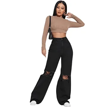 Loose Ripped Denim Pants for Women - Stylish & Comfortable