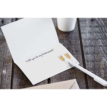 Set of 10,Bridesmaid Proposal Card with Envelopes for Bridesmaid Proposal Box & Bridesmaid Gifts For Wedding Day,Maid of Honor Proposal Gifts and Bride & Groomsmen Gifts,Champagne