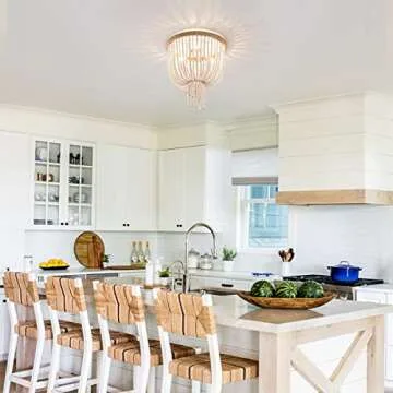 Boho Wood Beaded Chandelier for Home Decor