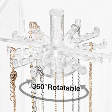 Stylish Acrylic Necklace Holder Jewelry Organizer with Hooks