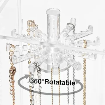 Stylish Acrylic Necklace Holder Jewelry Organizer with Hooks