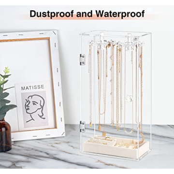 Stylish Acrylic Necklace Holder Jewelry Organizer with Hooks
