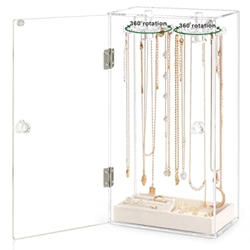Stylish Acrylic Necklace Holder Jewelry Organizer with Hooks