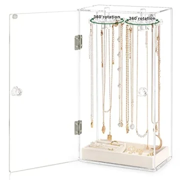 Stylish Acrylic Necklace Holder Jewelry Organizer with Hooks