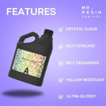 MR. Resin EPOXY 1 Gallon Kit - Crystal Clear Epoxy for Crafts, River Tables, Molds & More - Cures in...