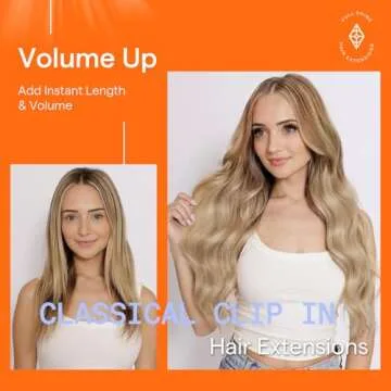 Full Shine Clip in Hair Extensions Human Hair Clip in Extensions Balayage Golden Brown to Golden Blonde Highlight Blonde Double Weft Invisible Clip in 12 Inch 7 Pcs