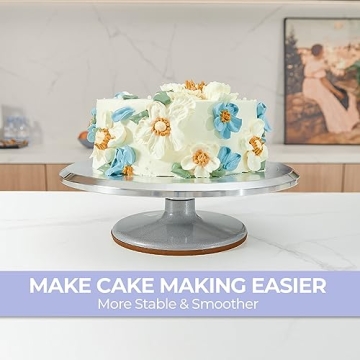12'' Cake Turntable Set with Spatulas & Smoother