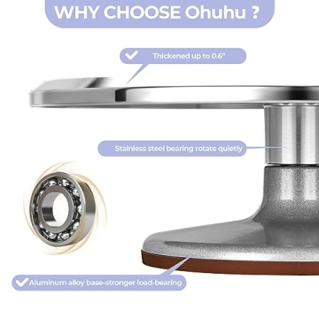 12'' Cake Turntable Set with Spatulas & Smoother