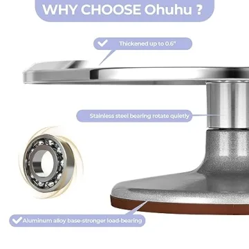 12'' Cake Turntable Set with Spatulas & Smoother