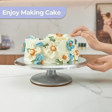 12'' Cake Turntable Set with Spatulas & Smoother