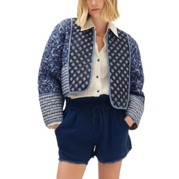 Shop the Arssm Women Floral Quilted Puffer Jacket Stylish Outerwear