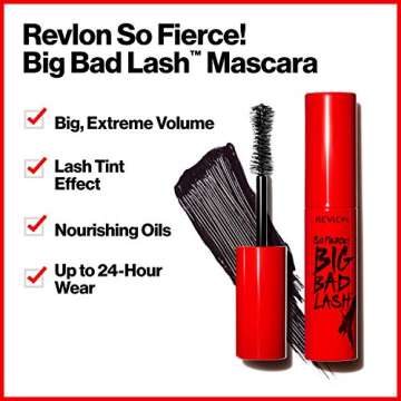 Revlon Mascara, So Fierce Big Bad Lash Eye Makeup, Volumizing, Lasts up to 24 Hours, No Clump, Smudg...