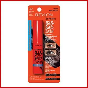 Revlon Mascara, So Fierce Big Bad Lash Eye Makeup, Volumizing, Lasts up to 24 Hours, No Clump, Smudge Proof, Flake Proof, 762 Waterproof Blackest Black, 0.34 fl. Oz