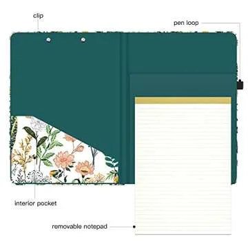 Stylish Hongri Clipboard Folio with Refillable Notepad