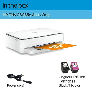 HP ENVY 6055e Wireless Color Inkjet Printer - Easy Setup for Home