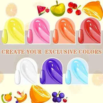 JOSLOVE Nail Gel Kit - 7 Color Fruit Series for DIY Art