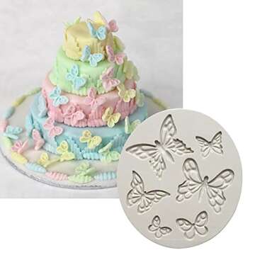 Butterfly Fondant Mold Silicone Premium Candy Sugar Silicone Molds for Wedding Cake Cupcake Baby Sho...