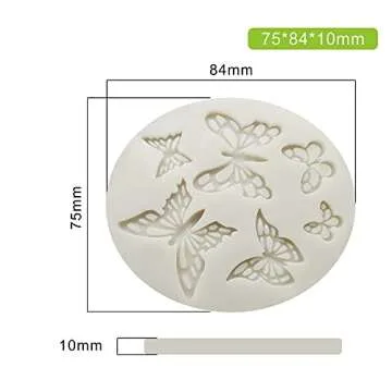 Butterfly Fondant Mold Silicone Premium Candy Sugar Silicone Molds for Wedding Cake Cupcake Baby Shower Birthday Decorations 6 Cavities