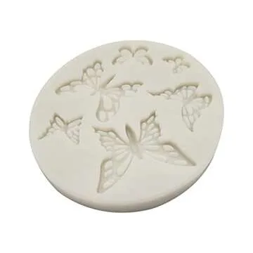 Butterfly Fondant Mold Silicone Premium Candy Sugar Silicone Molds for Wedding Cake Cupcake Baby Shower Birthday Decorations 6 Cavities