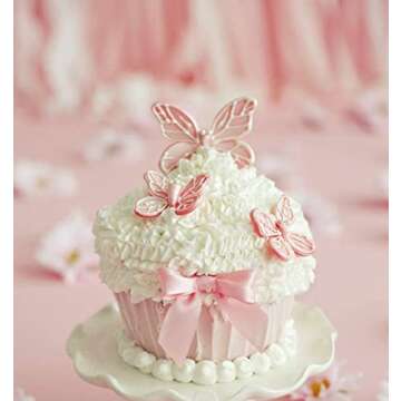 Butterfly Fondant Mold Silicone Premium Candy Sugar Silicone Molds for Wedding Cake Cupcake Baby Shower Birthday Decorations 6 Cavities