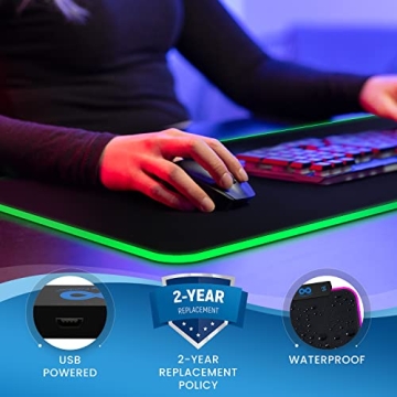 Ergonomic Gaming Mouse Pad with RGB Lighting and Wrist Rest