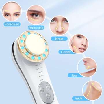 Galvanic Facial Machine Face Massager 7 in 1 Skin Care Tools High Frequency Facial Machine