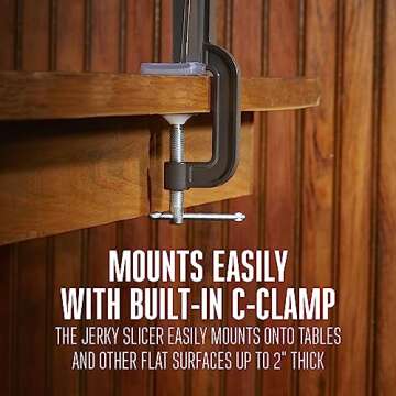 Weston Manual Support Beef Jerky Slicer, Quick and Easy Operation For Cuts Up To 5” Wide x 1.25” Thick, Durable Aluminum Construction, Stainless Steel Blades, Charcoal Gray