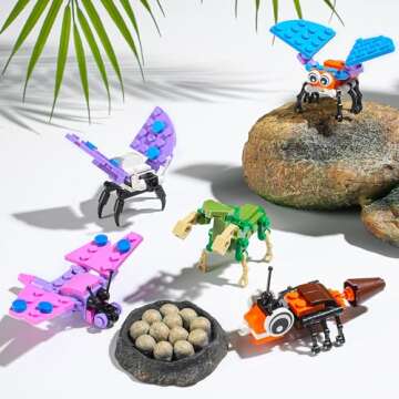 30 Pcs Valentines Day Gifts for Kids classroom-valentines insect blocks，kids valentines day cards with Animal Building Blocks for Boys Girls，Class Valentines Gifts Exchange, Party Favors,Valentines