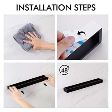 KES Self Adhesive Towel Bar Modern Towel Rack for Home