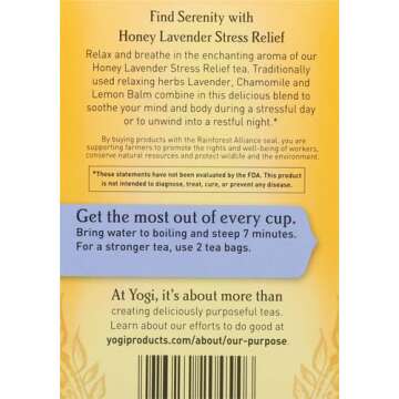 Yogi Tea Herbal Stress Relief, Honey Lavender 16 ct