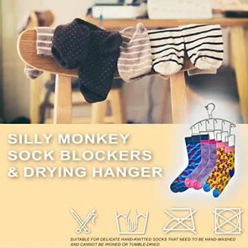 SILLY MONKEY Stainless Steel Sock Blockers & Drying Rack