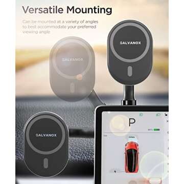 GALVANOX Phone Holder for Tesla Model 3 / Model Y - Magnetic Car Mount with Wireless Charging (Compa...