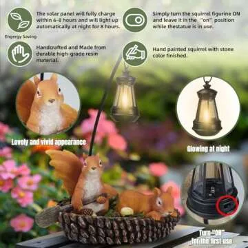Fun Solar Squirrel Statue for Garden Decor and Gifts