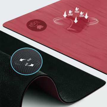 IUGA Pro Yoga Mat Non Slip Hot Yoga Mat Anti-tear Exercise Mat Eco Friendly Yoga Mats with SGS Certi...