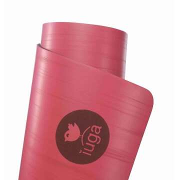 IUGA Pro Yoga Mat Non Slip Hot Yoga Mat Anti-tear Exercise Mat Eco Friendly Yoga Mats with SGS Certified Material Free Carrying Strap Included