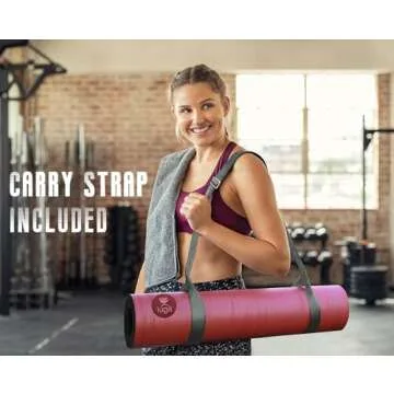 IUGA Pro Yoga Mat Non Slip Hot Yoga Mat Anti-tear Exercise Mat Eco Friendly Yoga Mats with SGS Certified Material Free Carrying Strap Included