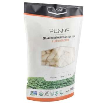 LIVIVA Organic Shirataki Penne with Oat Fiber, Low-Calorie Pasta made from Konjac Root, Non-GMO, Gluten Free and Keto Certified, 14.11 Ounce (Pack of 6)