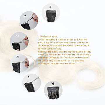 Tape in Extension Remover Electric Heated Tape Remover Fast Tape in Hair Extension Tool Tape-In Hair Extensions Adhesive Remover