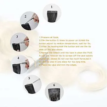 Tape in Extension Remover Electric Heated Tape Remover Fast Tape in Hair Extension Tool Tape-In Hair Extensions Adhesive Remover