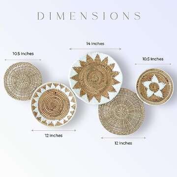 Woven Wall Basket Set - Handmade Boho Decor Set