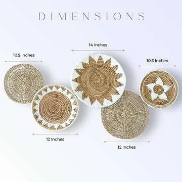 Woven Wall Basket Set - Handmade Boho Decor Set