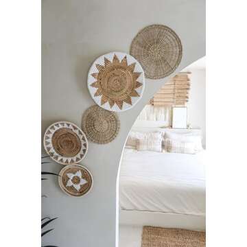 Woven Wall Basket Set - Handmade Boho Decor Set