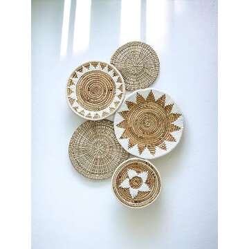 Woven Wall Basket Set - Handmade Boho Decor Set