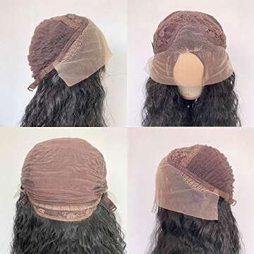 Candice Hair Synthetic Lace Front Wigs Black Long Loose Curly 13x4 Lace Front Wigs 24 Inch Synthetic Wigs Pre Plucked Natural Hairline with Baby Hair Heat Resistant Synthetic Lace Wigs for Black Women