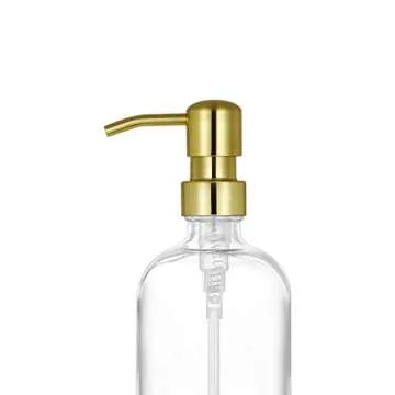 Thick Clear Glass Soap Dispenser Set with Gold Pump