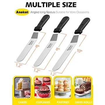Anaeat Icing Spatulas Set for Perfect Cake Decorating