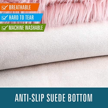 LOCHAS Faux Fur Rug - Soft, Stylish & Washable 3x5 Feet