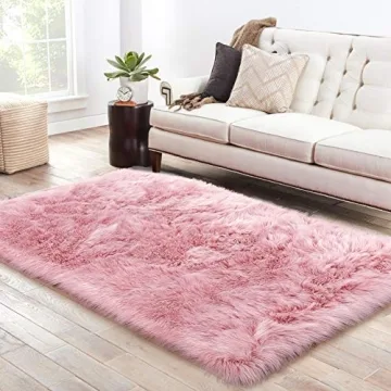 LOCHAS Faux Fur Rug - Soft, Stylish & Washable 3x5 Feet