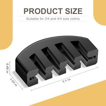 2Packs Violin Mute for 3/4, 4/4 Violins - Soft Rubber Noise Reduction