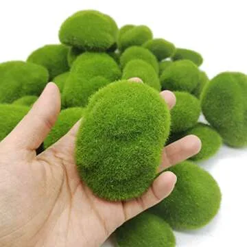 TIHOOD 40PCS Artificial Moss Rocks - Enchanting Green Decor for Crafting